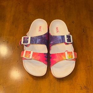 MIA Kids' Little Jasmine Slide, Rainbow Sandals - size 4